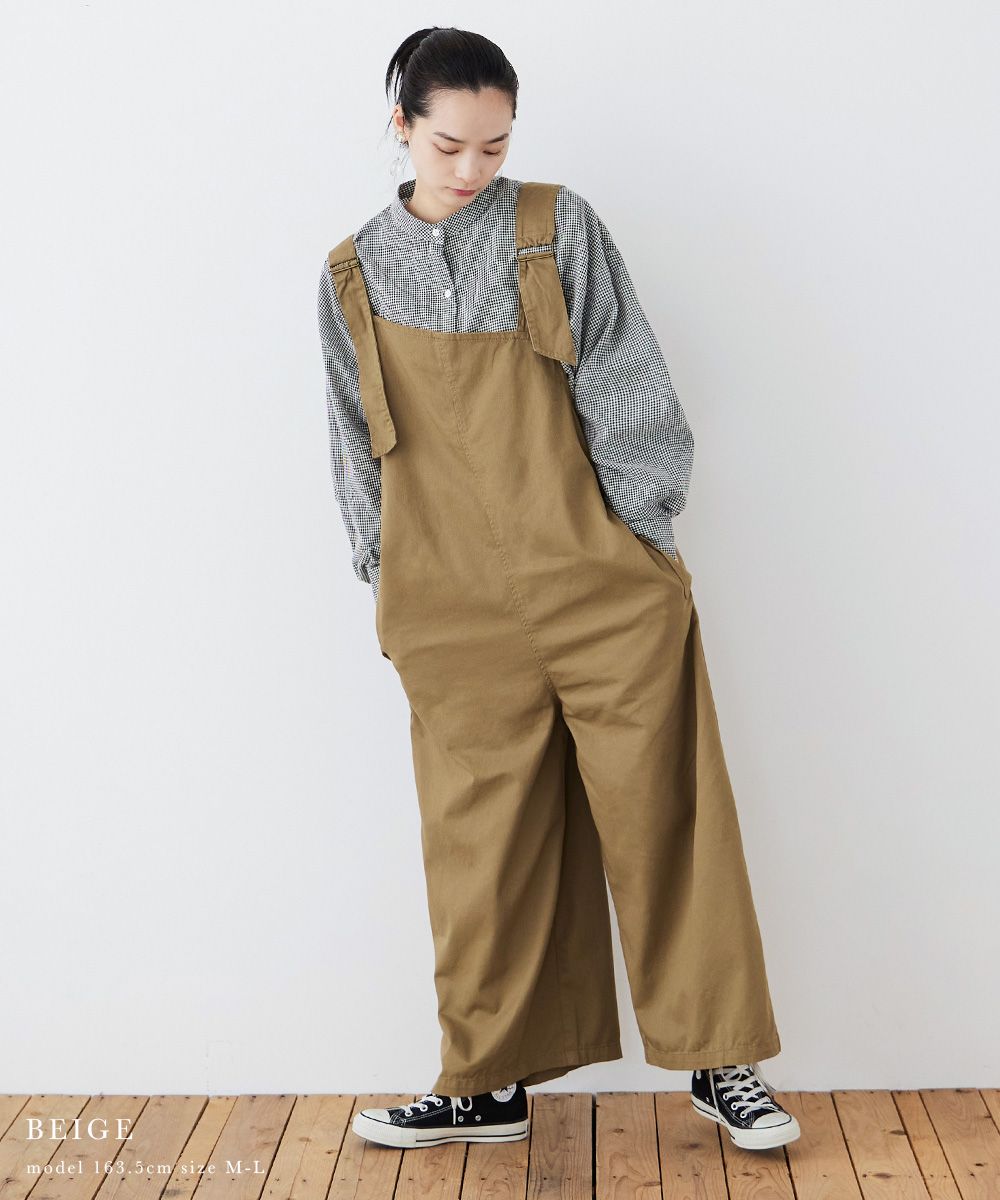 Fashion Letter 大きいサイズ アシメサスペンダー サロペット