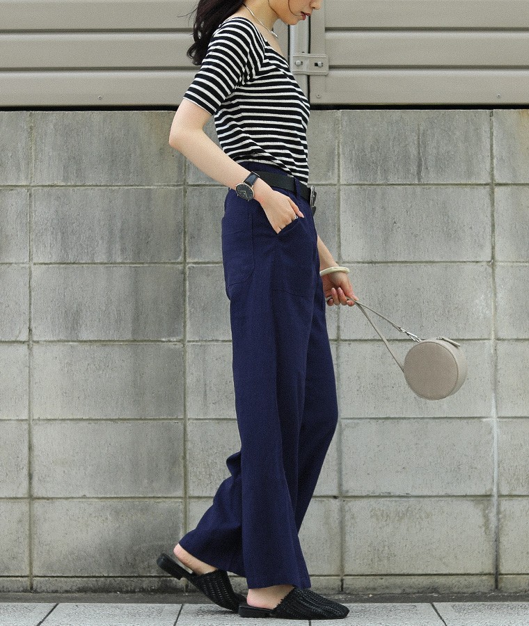 la Balance ◌︎ パンツ 麻100% リネン 日本製 ワイド ストレート