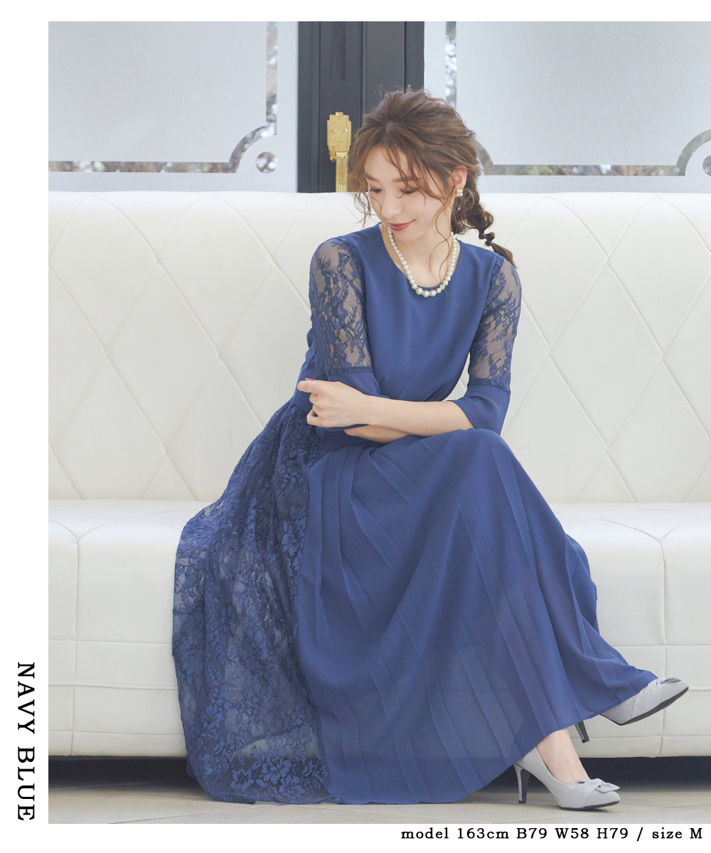 niana 結婚式 ワンピース パーティードレス 花柄 プリーツ