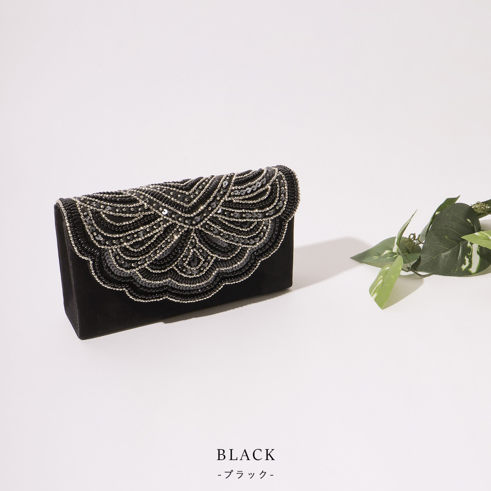 アンテプリマビーズスカラップデザインパーティーバッグ スカラップビーズ刺繍パーティーバッグ「BA1096」-RUIRUE BOUTIQUE
