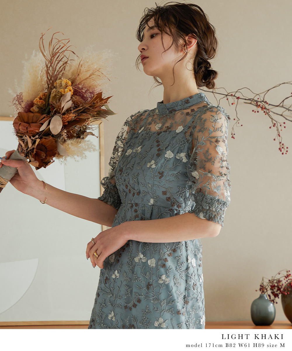 niana 結婚式 ワンピース パーティードレス レース 総レース