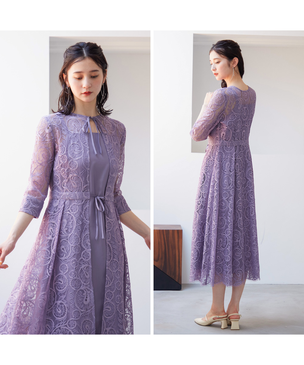 niana 結婚式 ワンピース パーティードレス レース 2way バック
