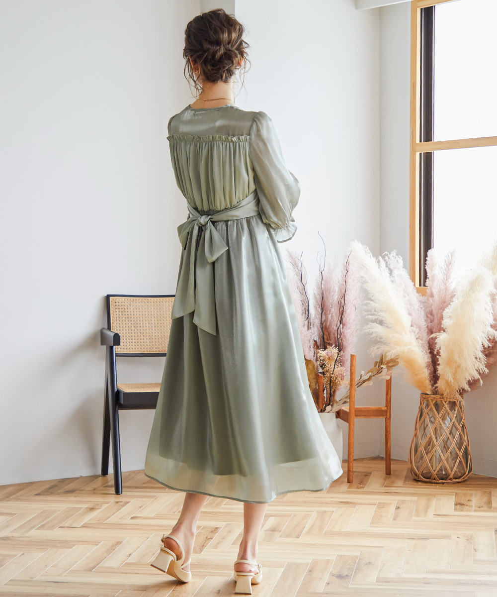 niana 結婚式 ワンピース パーティードレス サテン シフォン