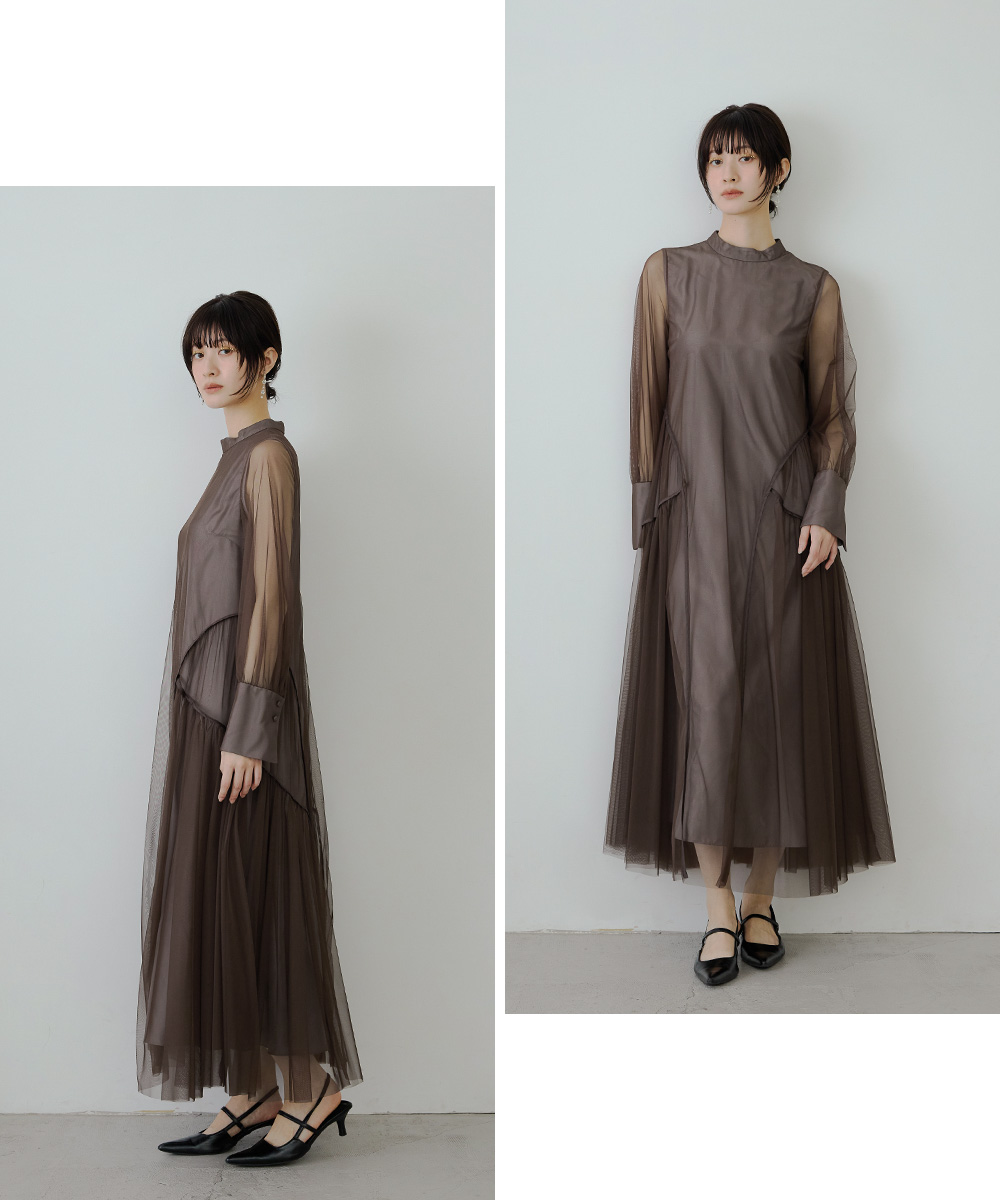 niana（ニアナ） チュールパイピングAラインドレス パーティードレス
