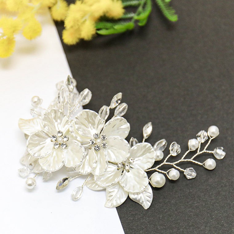 フェザー&ラインストーン ヘッドドレス/ヘアピン/ヘアクリップ