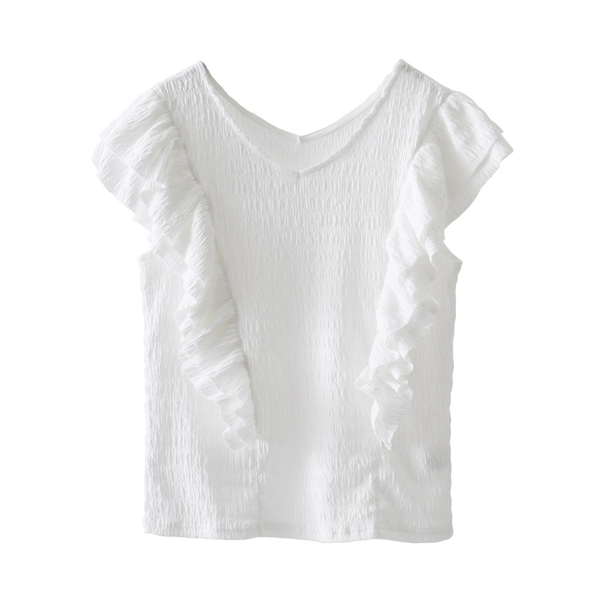 選べるレディース服3点福袋対象商品 フリル ドレープ セーター Vネック（返品交換ギフト包装不可）レディース 女性 9号 Mサイズ トップス ニット 長袖 無地 Vネックフリルニット・全4色 | レディースファッション通販 - DHOLIC