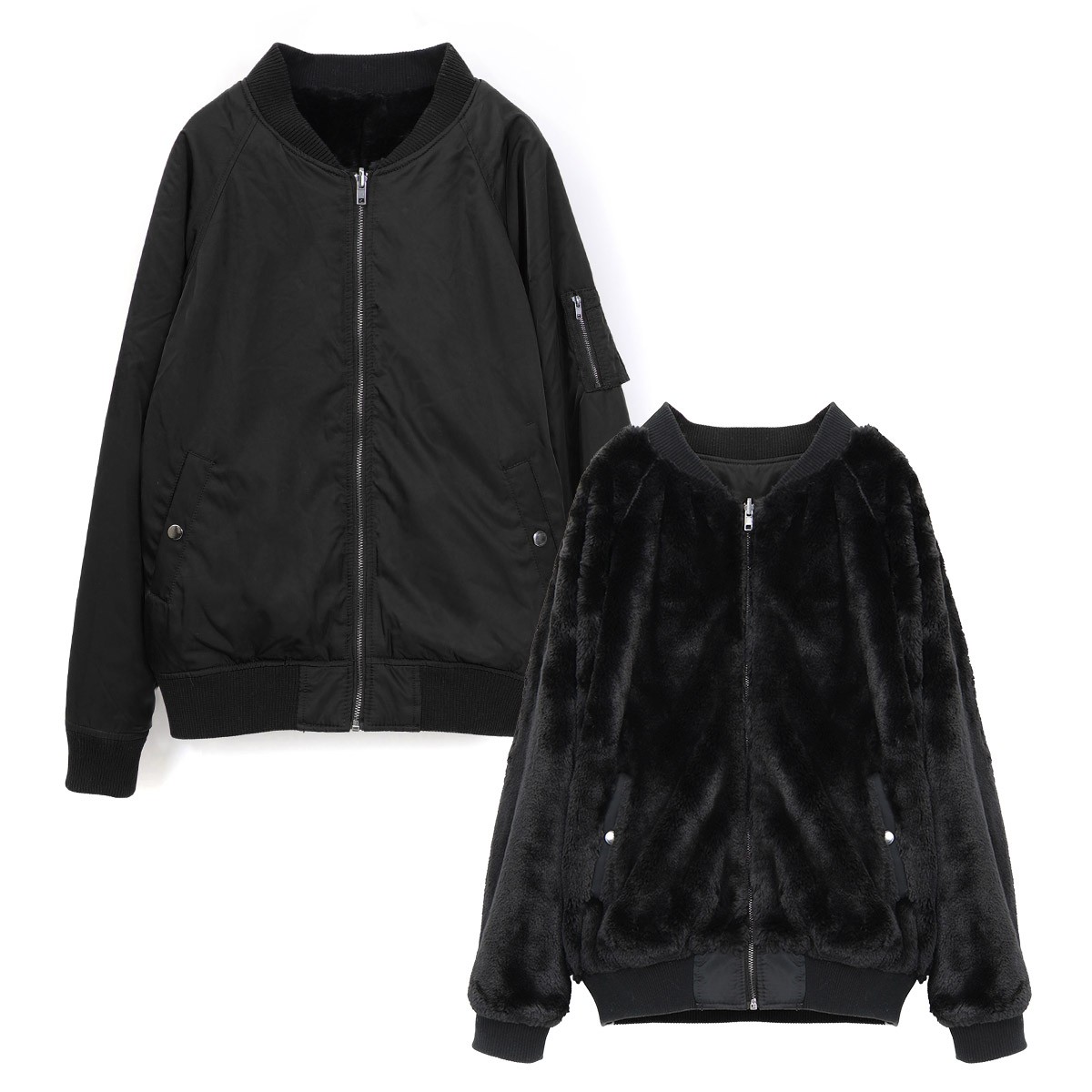 リバーシブル ラグラン Ma 1 エコ ファーブルゾン ジャケット レディース ボアブルゾン カジュアル オーバーサイズ Ma1 ミリタリージャケット Sd9658 Fashionletter 通販 Yahoo ショッピング