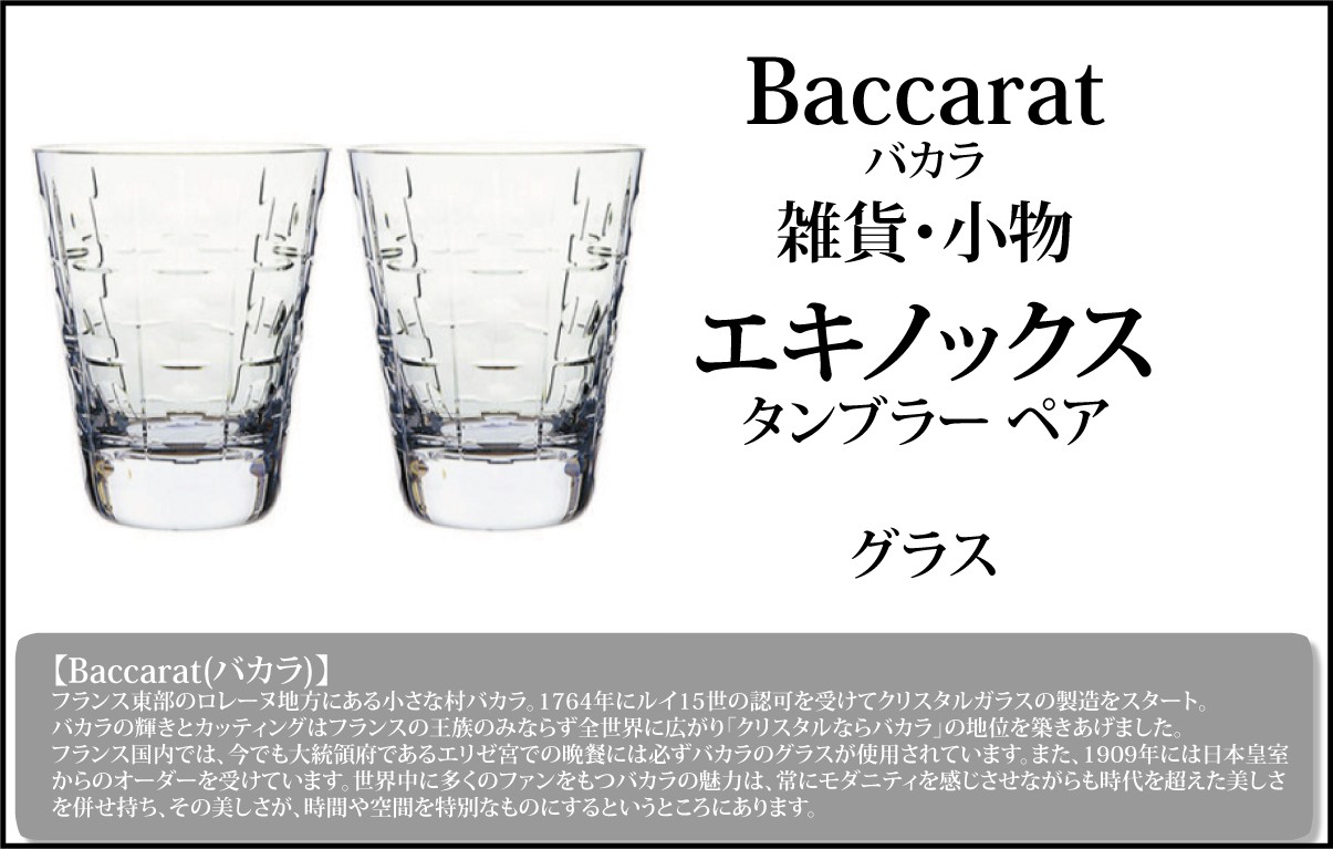 記念日Baccarat バカラ 2101785 ペア エキノックス クリスタル