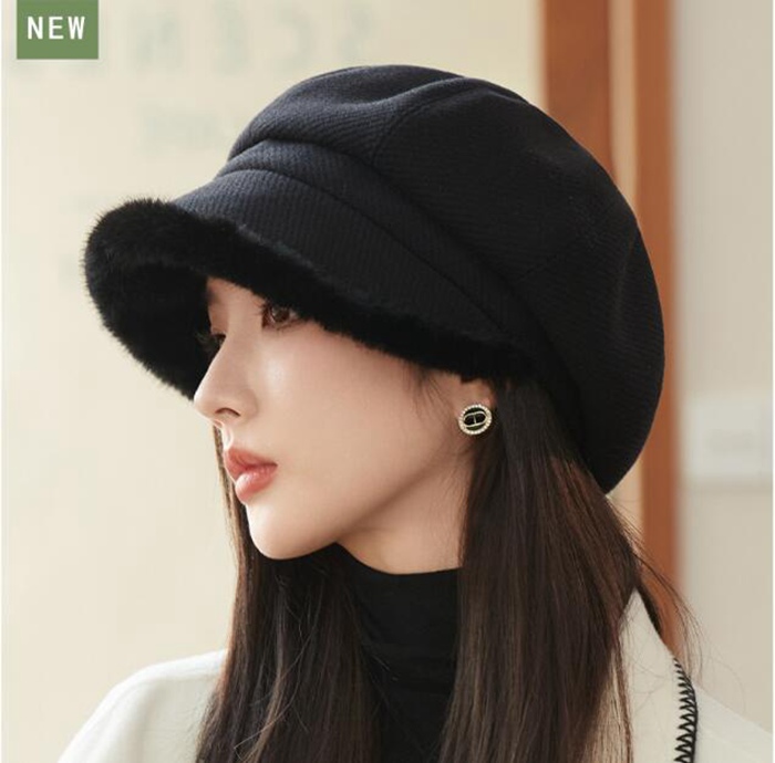 レディース 秋冬 キャスケット ベレー帽 ウール キャップ ハット おしゃれ 帽子 レディース 秋冬 キャスケット ベレー帽 防寒 もこもこ 裏起毛