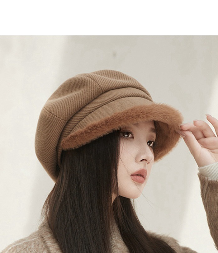 帽子 レディース 秋冬 キャスケット ベレー帽 防寒 もこもこ 裏起毛