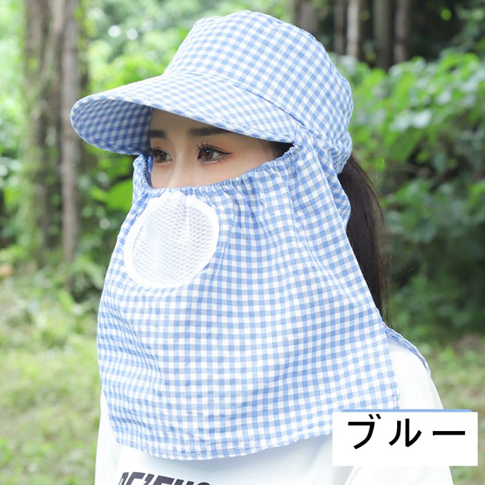 SALENEW大人気!SALENEW大人気!帽子 サンバイザー レディース 夏 Uv 大きいサイズ UVカット フェイスカバー付き 100%遮光 つば広  自転車 紐付き おしゃれ 農作業 ガーデニング 財布、帽子、ファッション小物