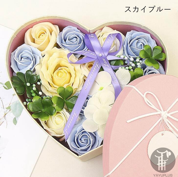 ソープフラワー 石鹸の花 ギフト 2type スクエアボックス ハート形
