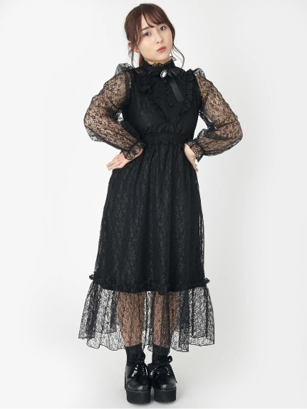 おとうさん 大邸宅 ペレット アンク ルージュ 黒 ワンピース Miral Jp