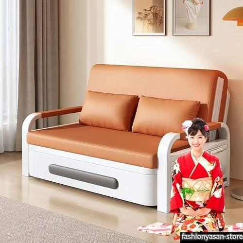 ソファーベッド[オレンジ/158cm+5cm スポンジ+2cm ココナッツコイア