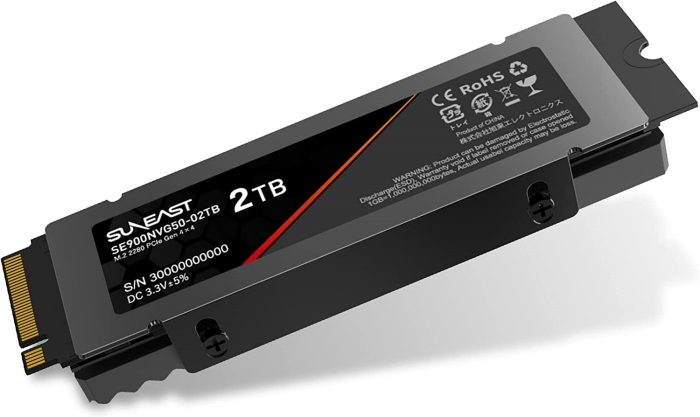 SUNEAST 2TB NVMe SSD PCIe Gen 4.0×4 R: 5,000MB/s W：4,400MB/s