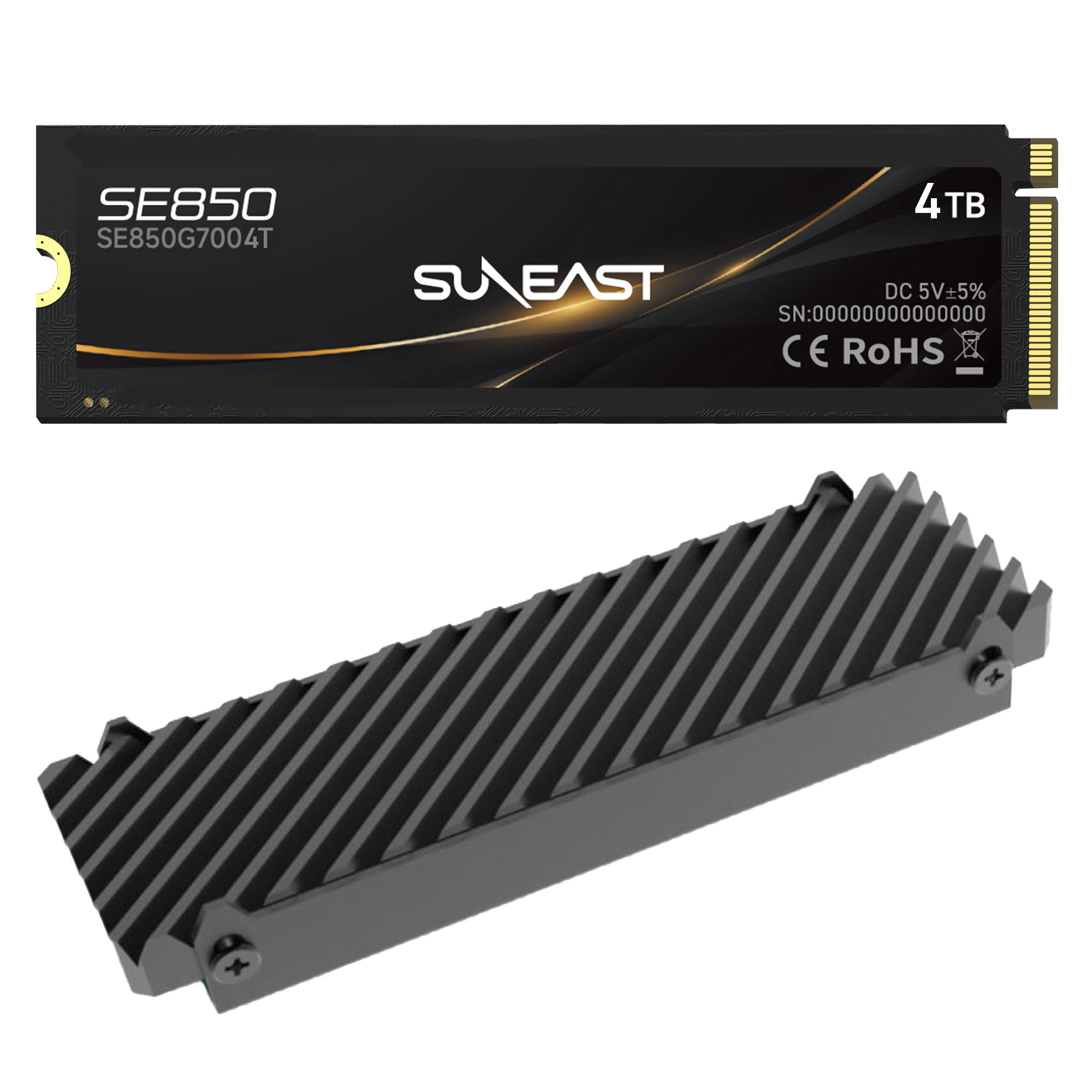 SUNEAST 4TB M.2 2280 SSD NVMe PCIe Gen4×4 ヒートシンク付き PS5確認 