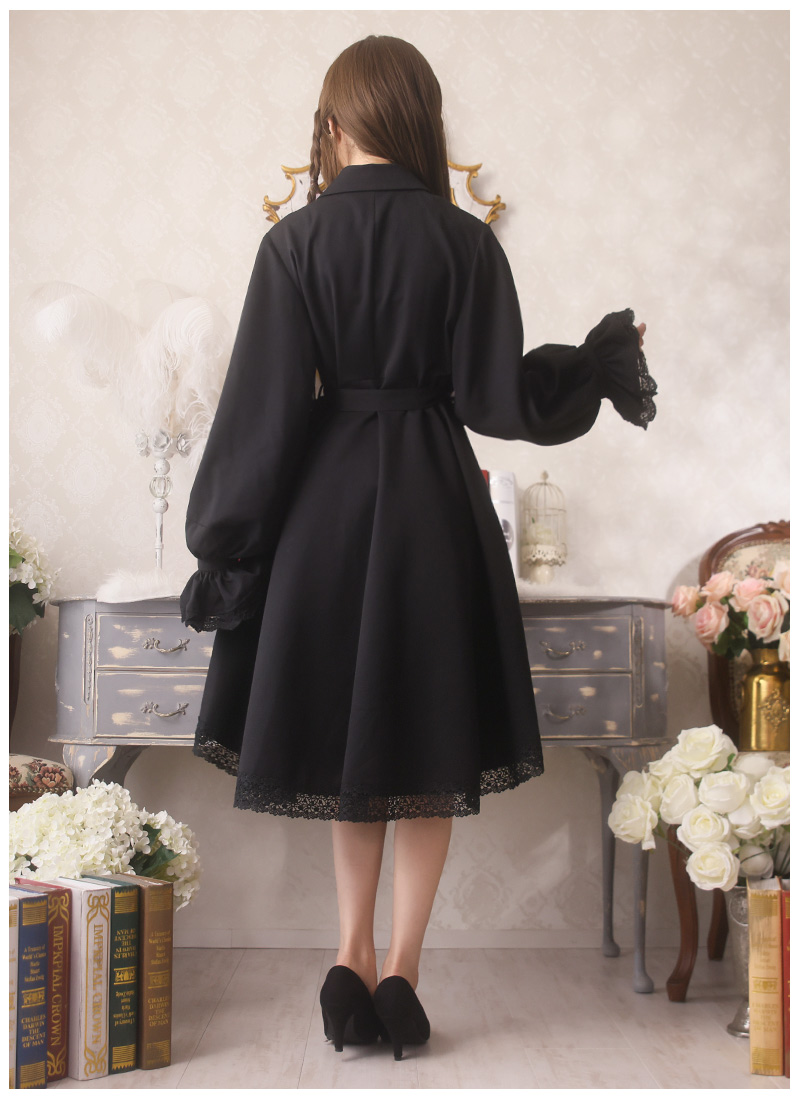 FENDIレザー襟付きワンピーストレンチコート　超美品40ブラック ffai1057_7.jpg?1