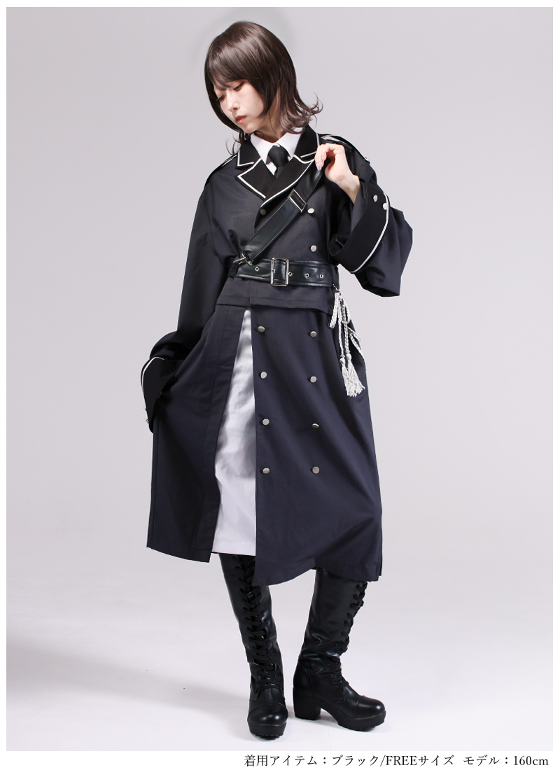 【2way】未使用級♡ネミカ ライトコート ワンピース 羽織り 軽量 Fサイズ 最短即日出荷]軍服コート風2Wayワンピース Favorite フェイバリット[24