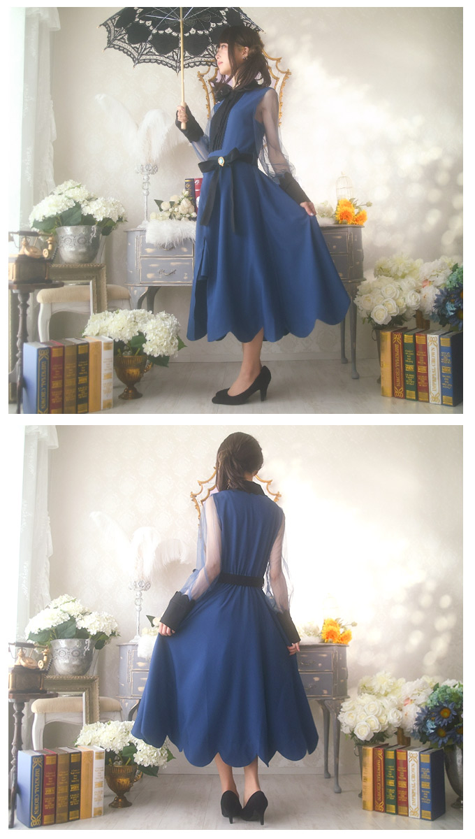 Favoriteオリジナル ワンピース シャツワンピース ロック ベルト クロス 編み上げ レースアップ