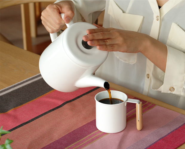 野田琺瑯 ポトル 1.5L IH対応 直火 ケトル やかん ポット 琺瑯 ホーロー 白 空 ベージュ グリーン グレー ノダホーロー 日本製 PTR-1.5K