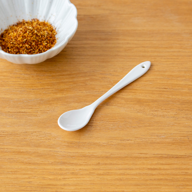 ミニカラシスプーン 薬味スプーン 琺瑯 ホーロー カトラリー Blanc