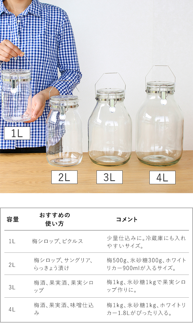 セラーメイト 取手付密封びん 1L 梅仕事 ガラス保存容器 梅酒 梅シロップ 果実酒 ピクルス 密閉瓶 保存瓶 星硝 日本製