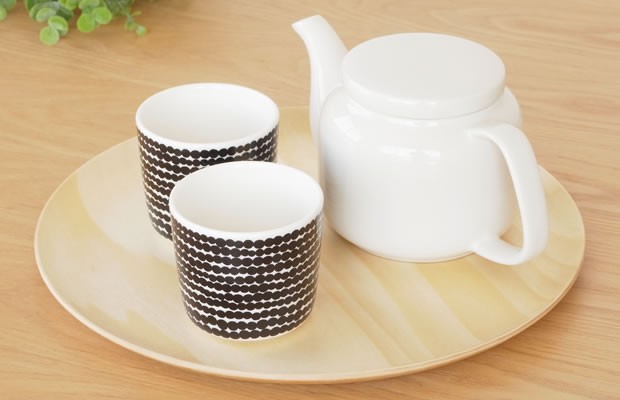 次回入荷未定】トレー 木製 お盆 丸盆 円形 29.5cm 丸 日本製 カフェ