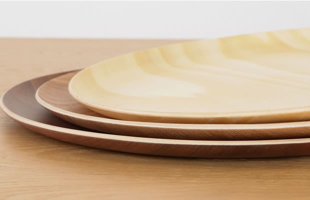 トレー 木製 お盆 丸盆 円形 32cm 丸 日本製 カフェトレー Natural Plywood Tray Round L GOLD CRAFT  ゴールドクラフト