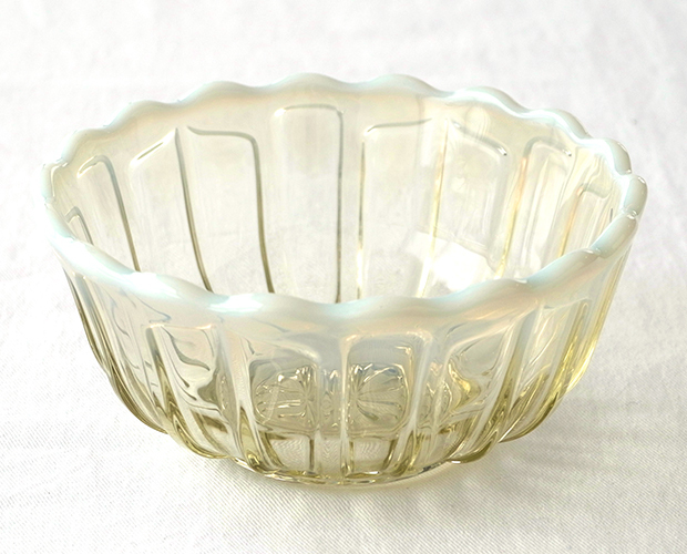 廣田硝子 雪の花 洗鉢 14.2cm ブルー 古代色 ガラス ボウル 中鉢 