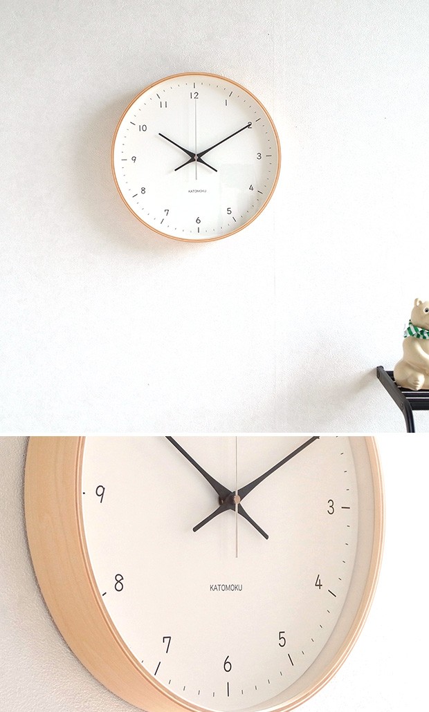 加藤木工 カトモク 掛け時計 KATOMOKU plywood wall clock 12