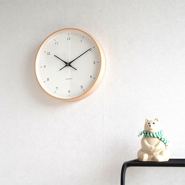  KATOMOKU plywood wall clock 12 ナチュラル