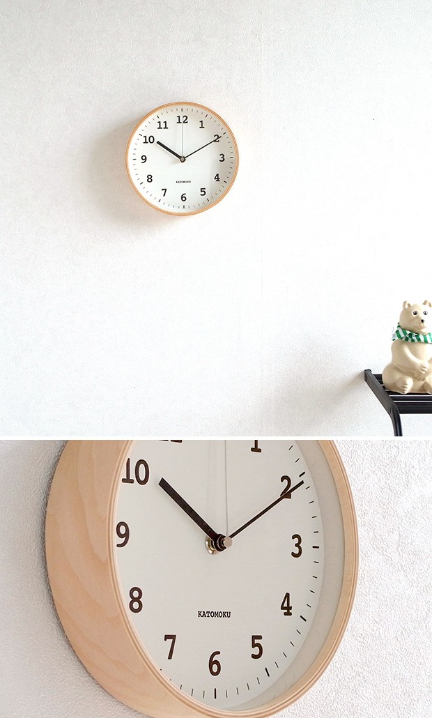 KATOMOKU plywood wall clock 13 ナチュラル