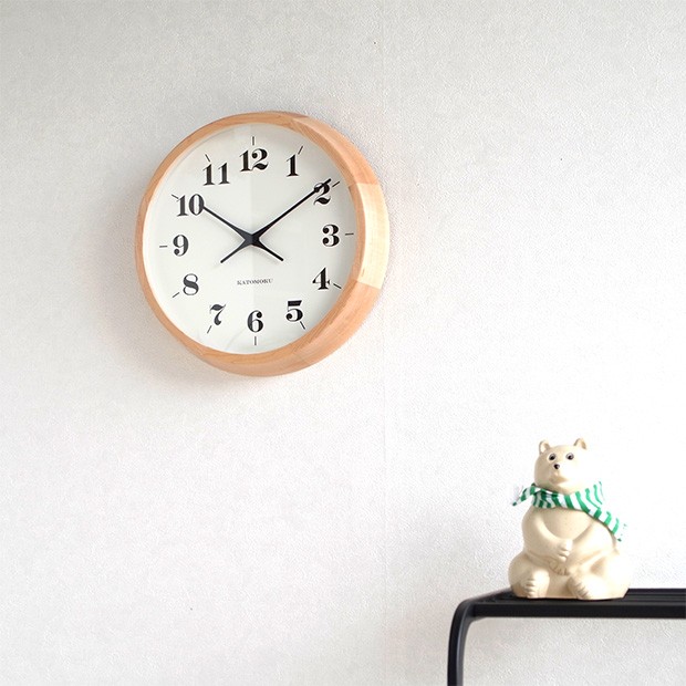 KATOMOKU muku round wall clock 12 H.メープル