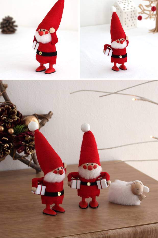 ノルディカニッセ プレゼントを持ったサンタ フェルトシリーズ 赤 NORDIKA nisse クリスマス 雑貨 木製 人形 北欧 NRD120063