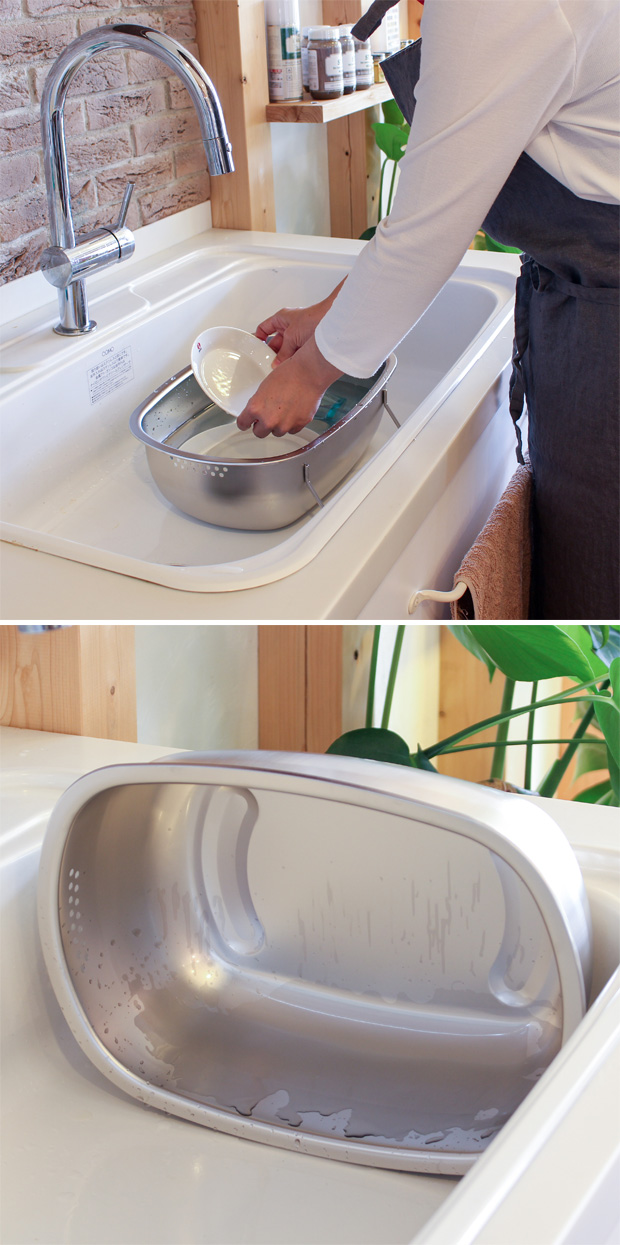 家事問屋 立つ洗い桶 ステンレス 洗い桶 脚付き 自立式 おけ 日本製 made in Japan 36497