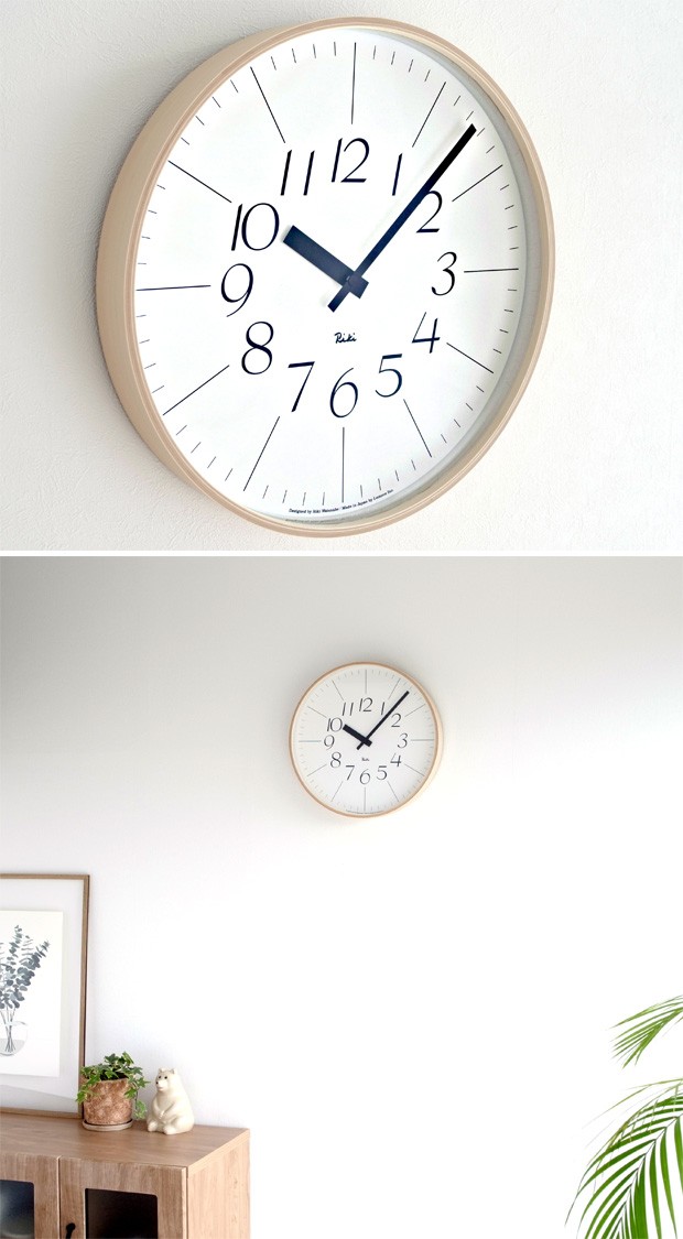 Lemnos（レムノス） 掛け時計 リキクロック RIKI CLOCK 文字 小 木製