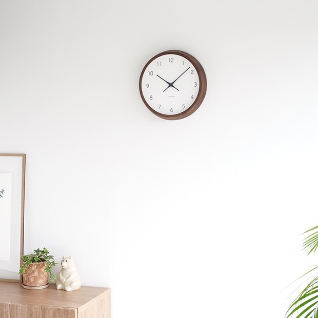 加藤木工 カトモク KATOMOKU muku round wall clock 7 ウォールナット