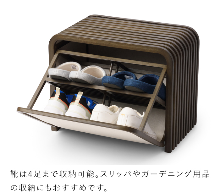 Gudee グディ 収納ベンチ シューズボックス 靴収納 玄関収納 ベンチ スツール 木製 竹 バンブー 布 TOLIN GudeeLife