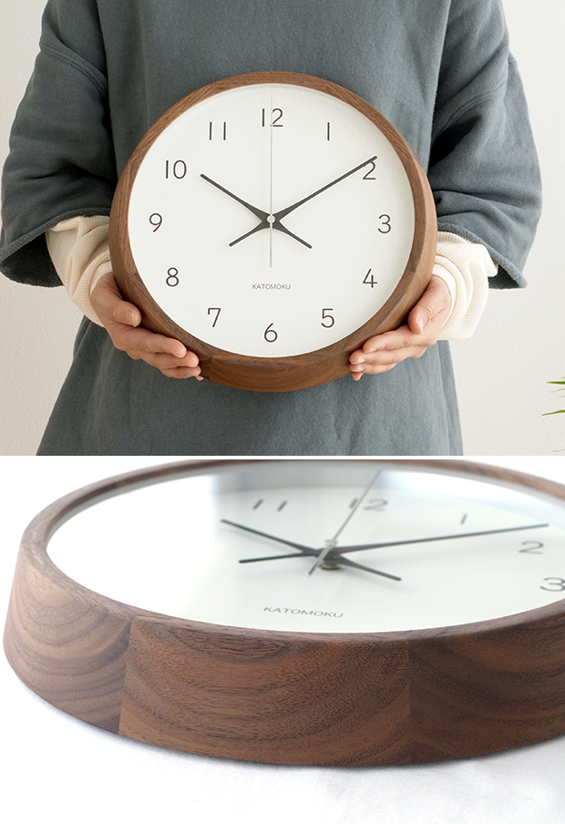 加藤木工 カトモク KATOMOKU muku round wall clock 13 ウォールナット 電波時計 壁掛け スイープムーブメント KM-104WARC  :KM-104WARC:FavoriteStyle キッチン・雑貨 - 通販 - Yahoo!ショッピング