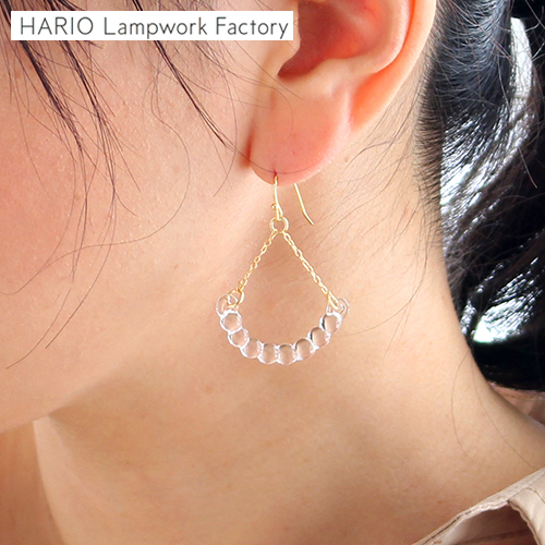 HARIO Lampwork Factory ハリオ ピアス アール Water Drops 雫