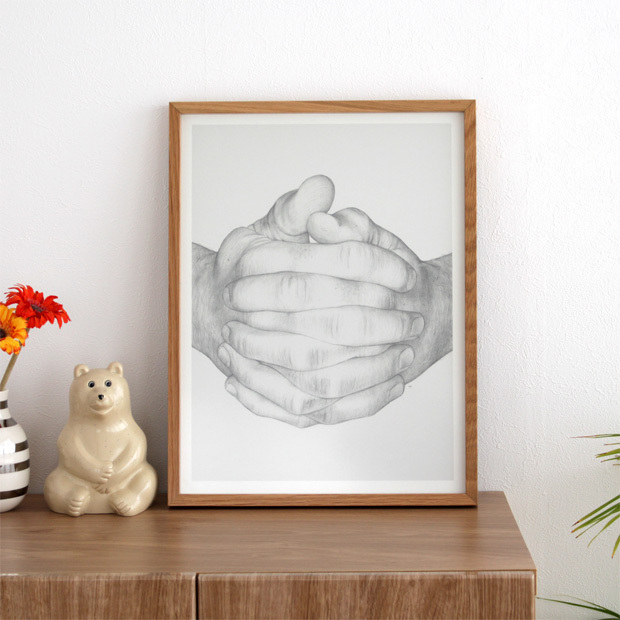 ポスター 北欧 30×40 cm Folded Hands デンマーク アートポスター