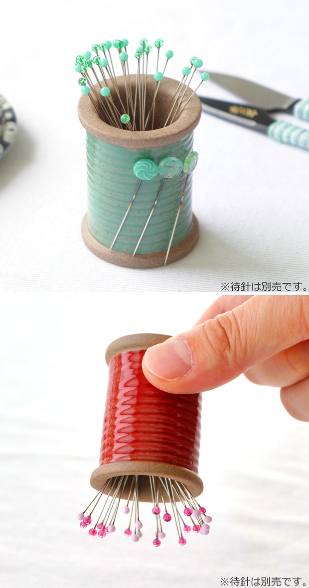 Cohana 波佐見焼のマグネットスプール 糸巻 磁石 ピンクッション 日本製 Made in Japan コハナ KAWAGUCHI 裁縫道具