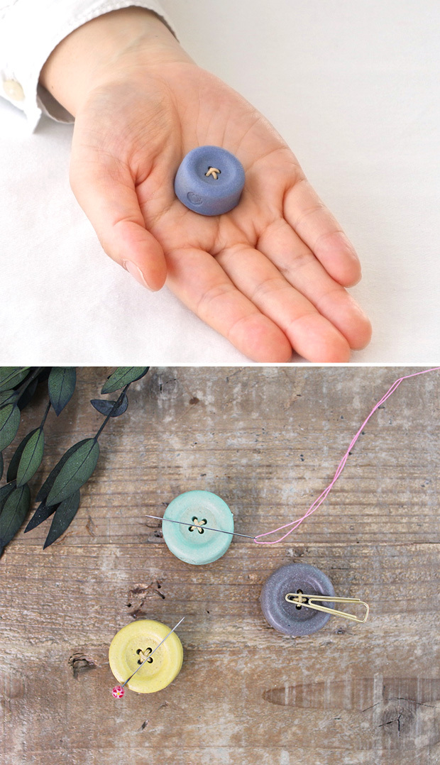 Cohana 信楽焼のボタンマグネット ピンクッション 磁石 日本製 Made in Japan コハナ KAWAGUCHI 裁縫道具