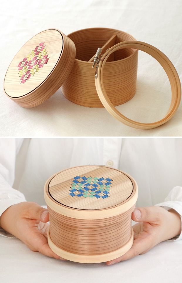 Cohana コハナ 曲げわっぱの道具箱 刺しゅう枠 刺繍枠 12cm 日本製