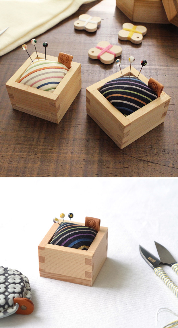 Cohana 七宝の待針と小倉織の針山 日本製 Made in Japan コハナ KAWAGUCHI 裁縫道具