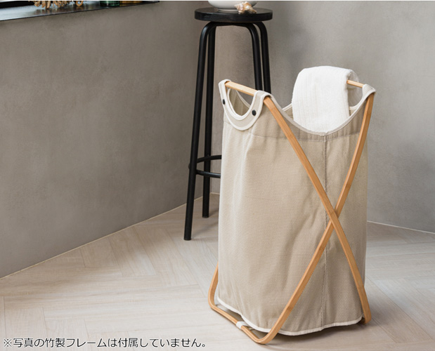 Gudee ランドリーバッグ 大容量 100L 洗濯物 収納 布 ブラウン Butterfly II Fabric bag Brown GudeeLife　Gudee