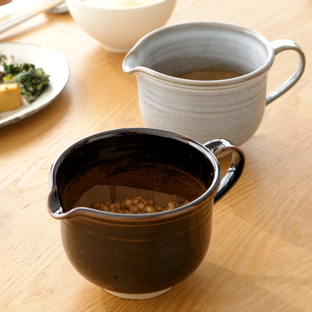小石原焼 納豆鉢 納豆 小鉢 ドレッシング ソース 片口 陶器 圭秀
