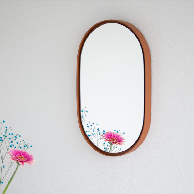 鏡 壁掛け ミラー 丸 楕円 ウォールミラー 木製 フレーム SEKISAKA 