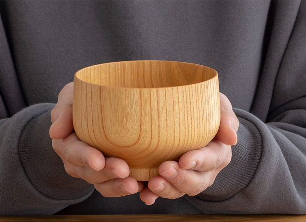 SHIRASAGI サブロク椀 布袋 ほてい けやき 欅 ナチュラル お椀 汁椀 みそ汁 日本製 天然木 白鷺木工
