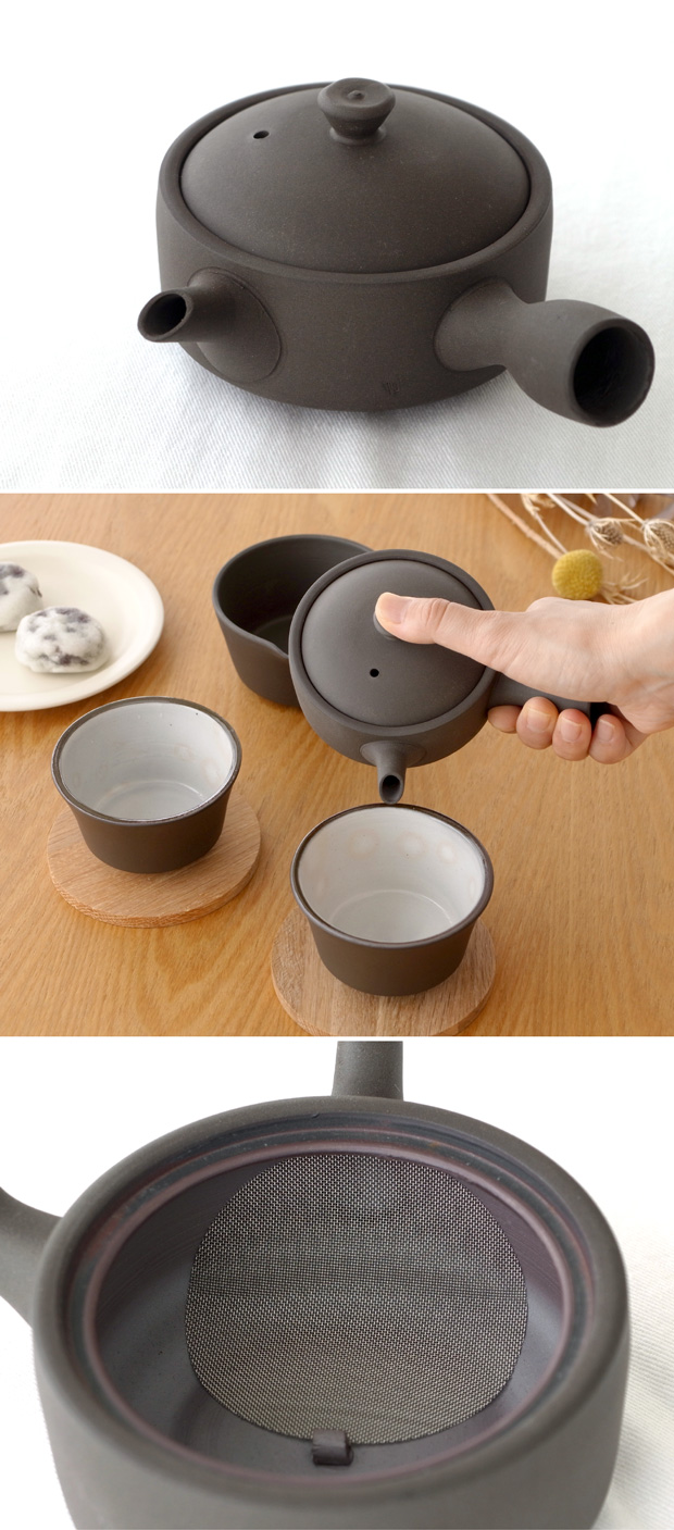 かもしか道具店 急須 直 150 セット 茶時間 日本製 萬古焼 陶器